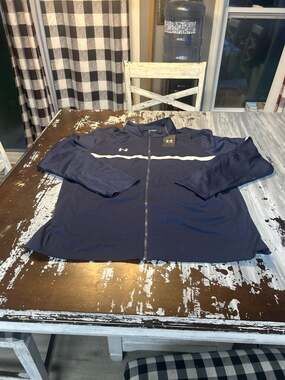 Under Armour Men's Rival Knit Full-Zip Track Jacket Navy Blue/White Size XXL